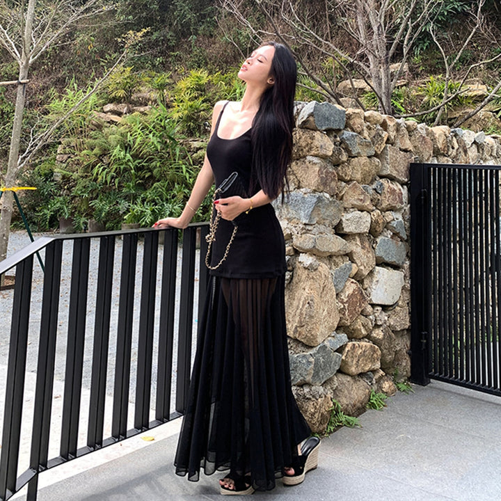 【dress】チュールドッキングキャミワンピース　N2970