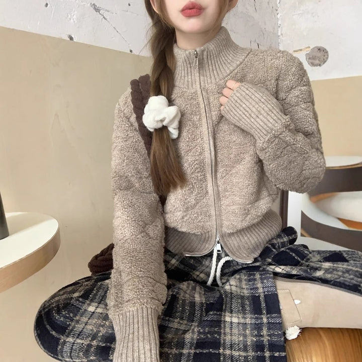 【outer】ファスナーニットカーデ　M26913