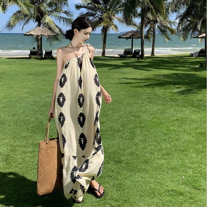 【dress】お洒落旅行レディースプリントワンピース　M16989