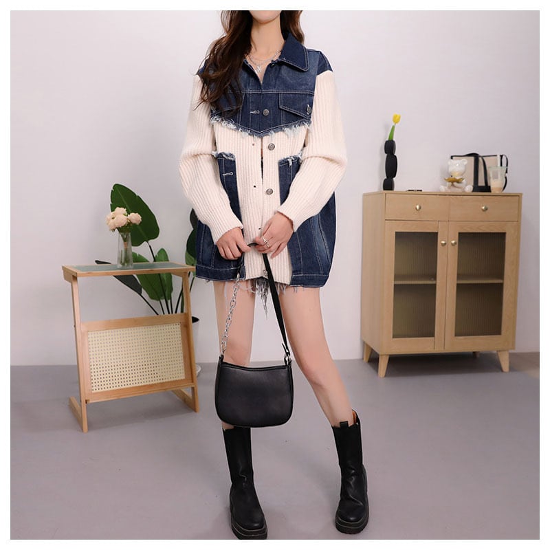 【outer】ドッキングニットカーデ　M19335