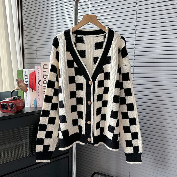 【outer】Vネックニットカーデ　M18574