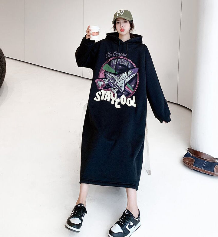 【dress】裹起毛パーカーワンピース　M18579
