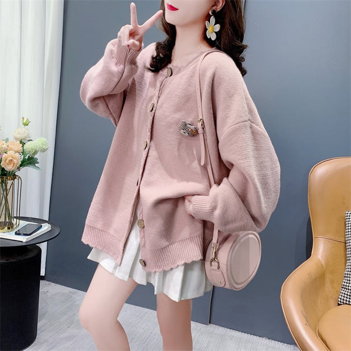 【outer】クルーネックニットカーデ　M26467