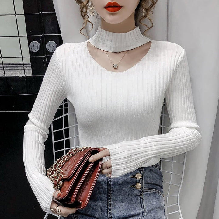 【tops】カットワークニットトップス　M27003
