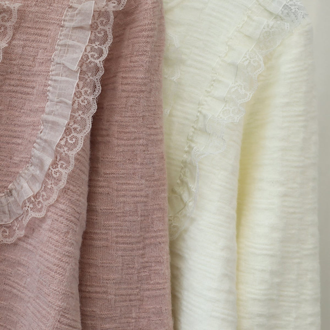 【outer】クルーネックドッキングニットカーデ　M17984