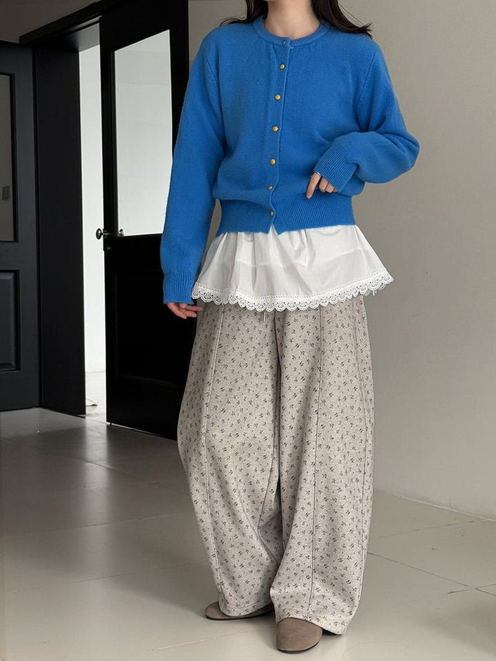 【bottoms】裏起毛ワイドパンツ Q7763