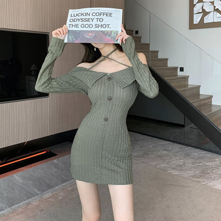 【dress】絶対欲しい ファッションセクシーワンピース着瘦せ　M16984