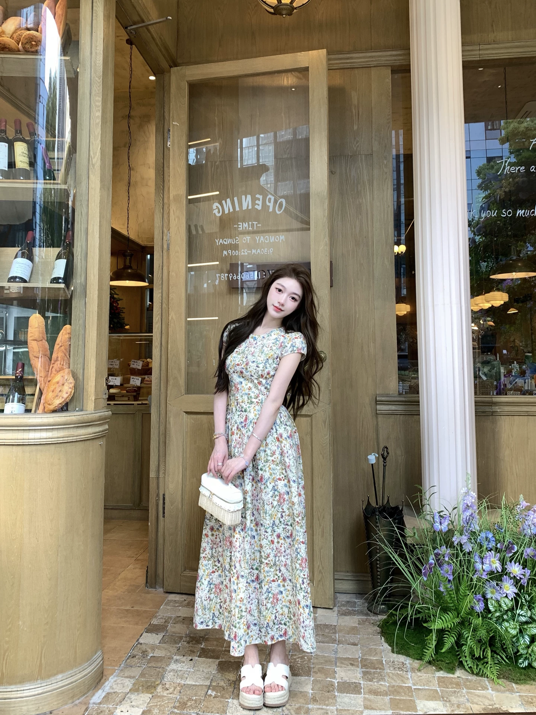 【dress】フラワー柄ワンピース Q8535