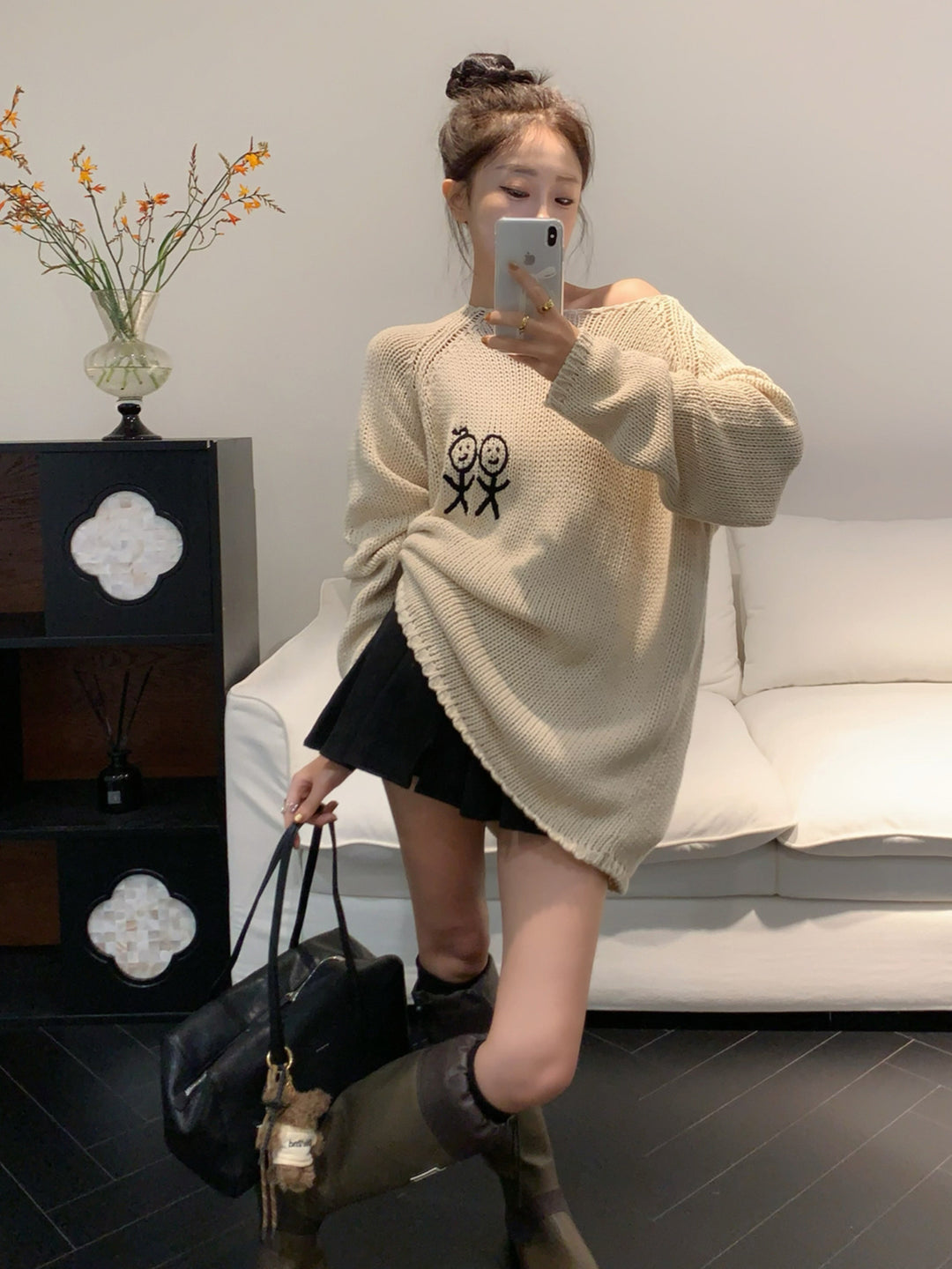 【tops】2色展開ニットトップス Q9225