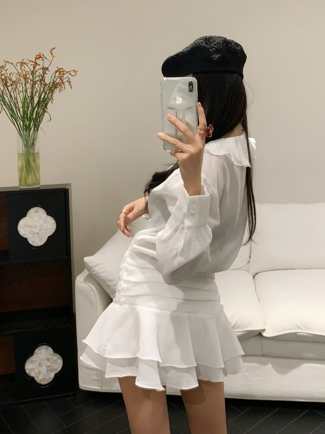 【dress】フリルカラーミニワンピース Q9014