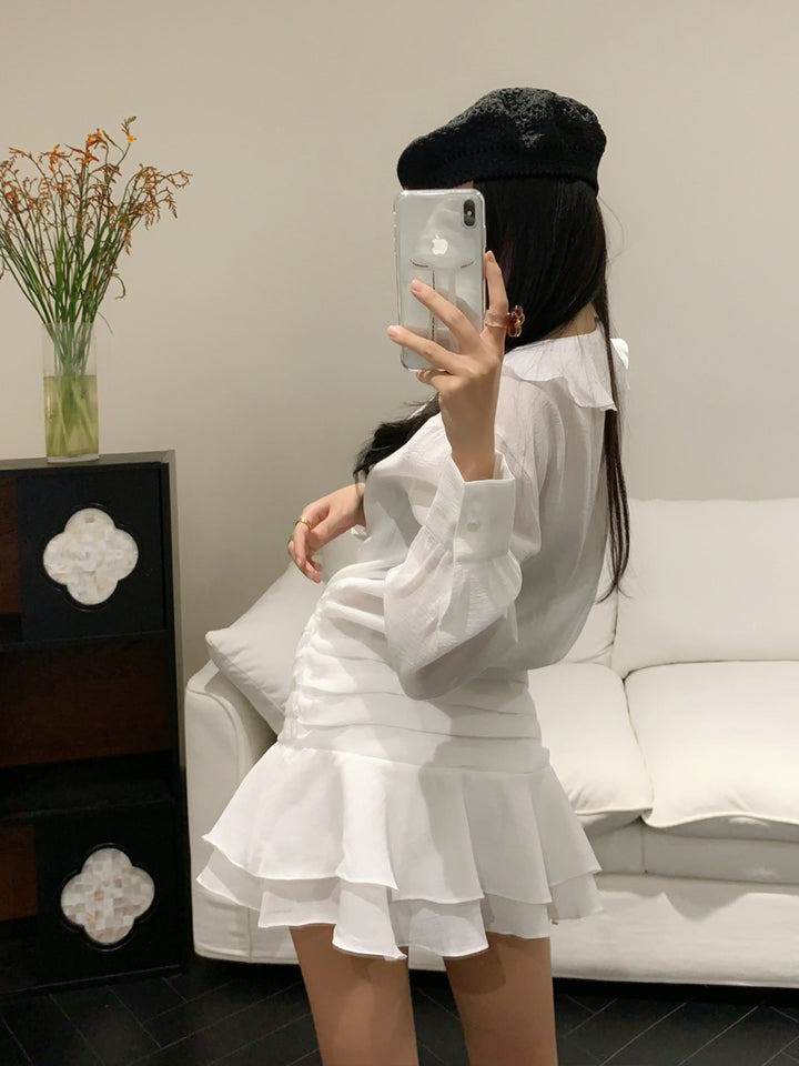 【dress】フリルカラーミニワンピース Q9014