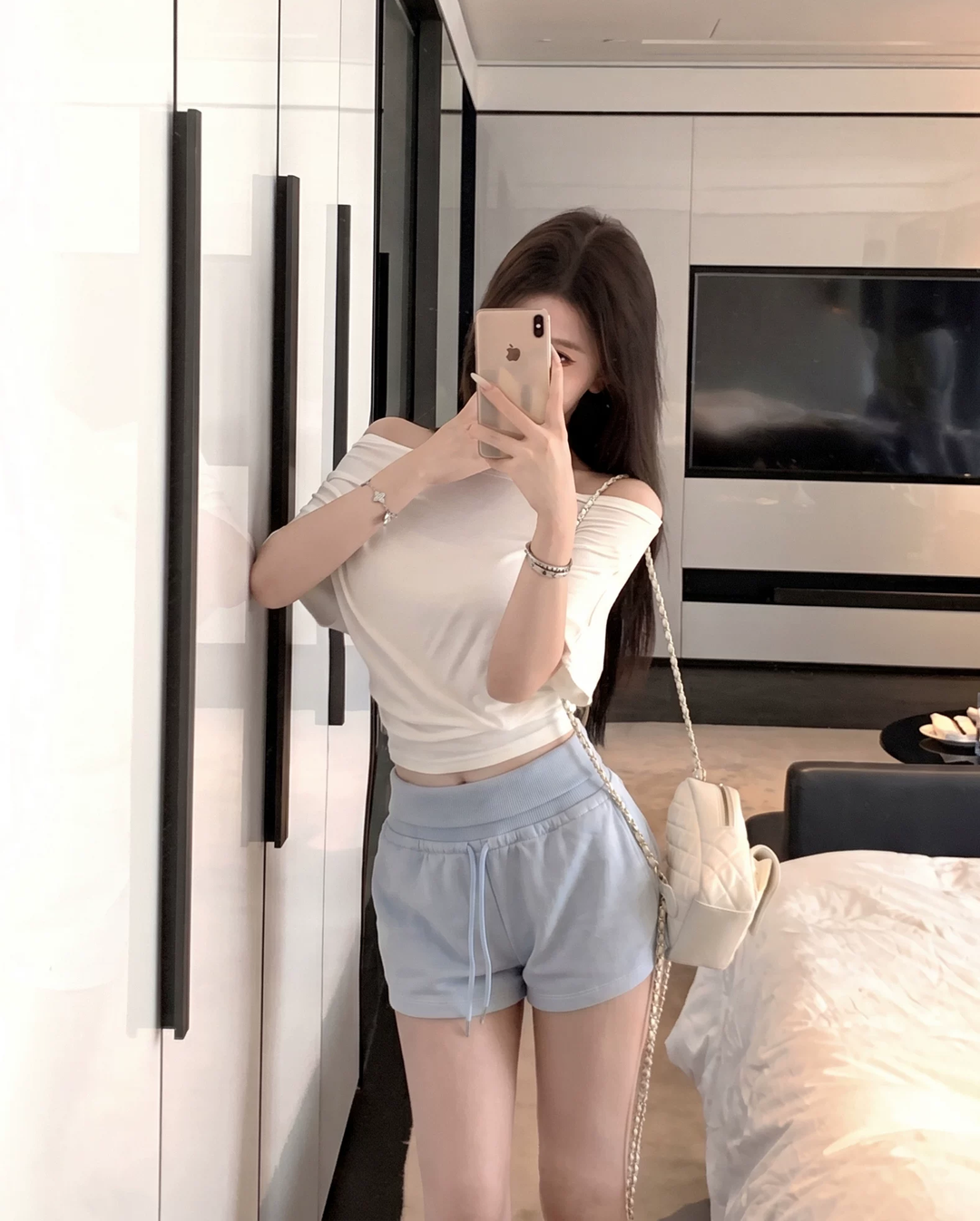 【bottoms】スポーツ風ショートパンツ Q8611