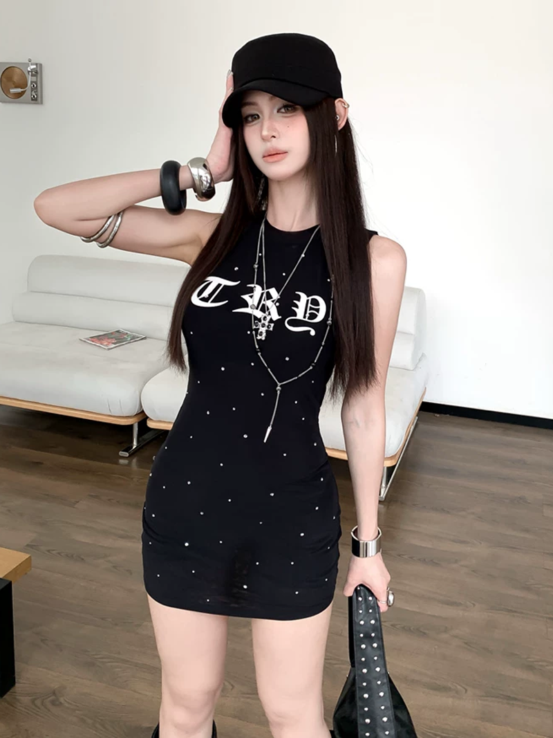 【dress】ノースリーブミニワンピース Q8600