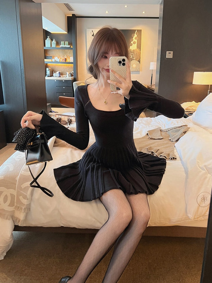 【dress】Aラインニットワンピース Q9323