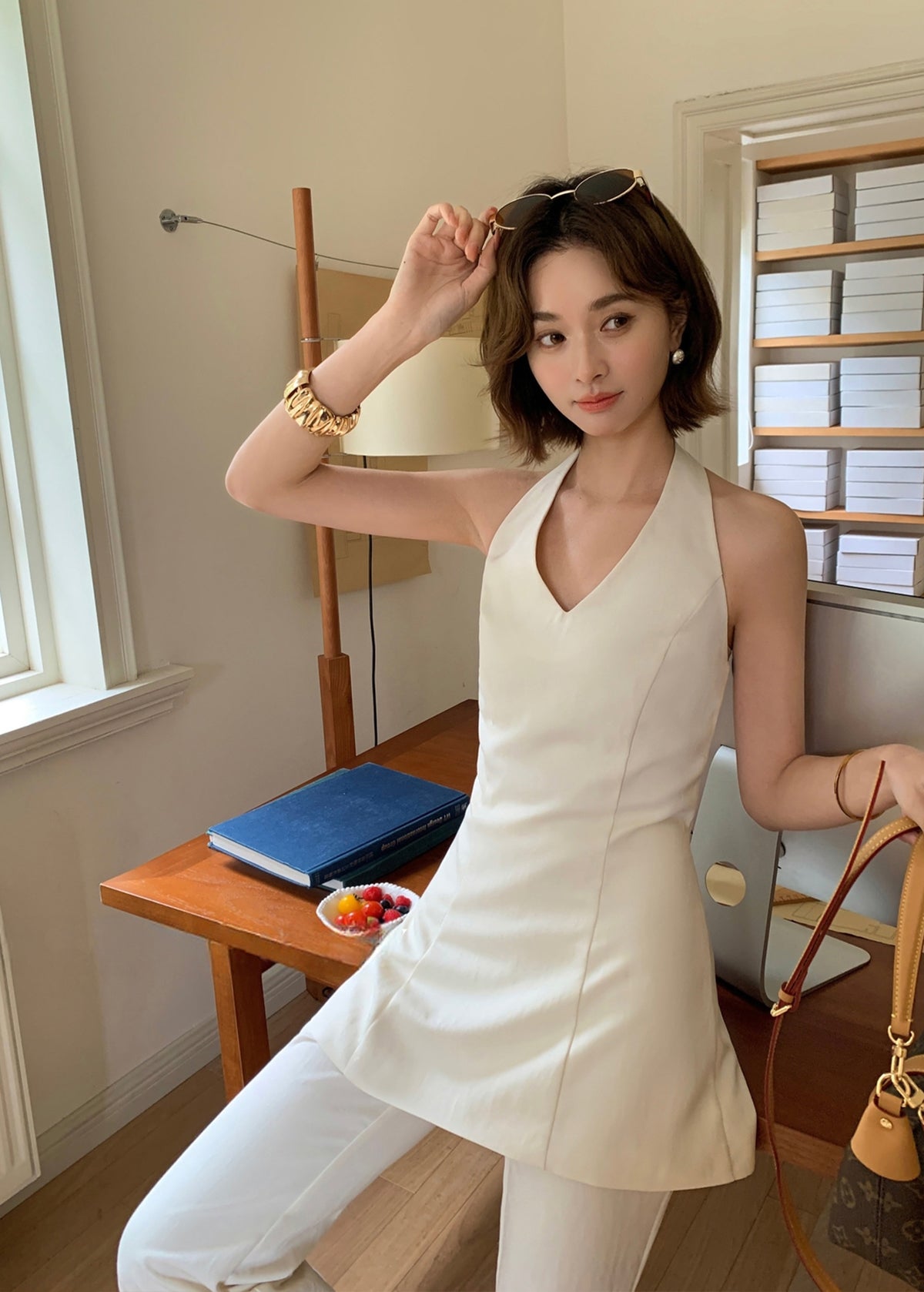set】ホルターネックトップス×フレアパンツセット Q8696 – NANASTYLE