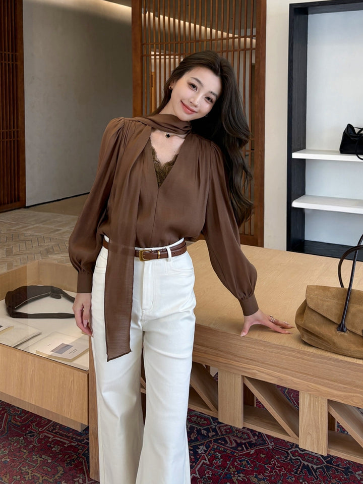 【tops】レースドッキングトップス Q8970