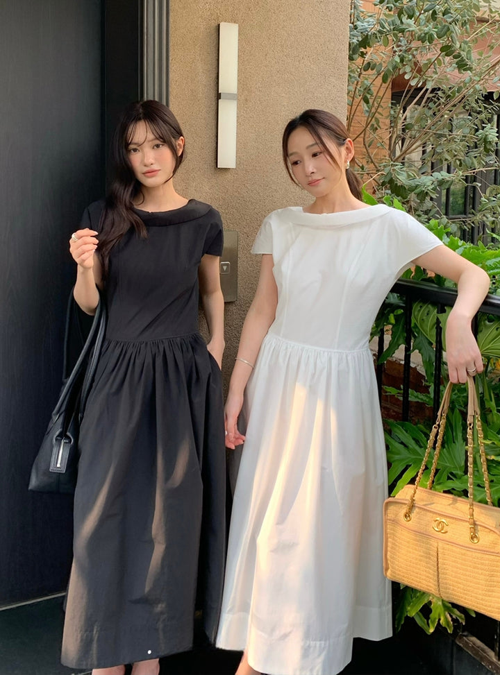 【dress】2色展開ロングワンピース Q8654