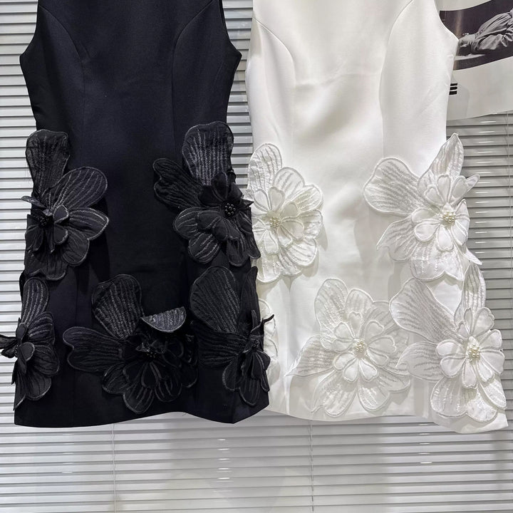 【dress】立体フラワーベストワンピース Q8695