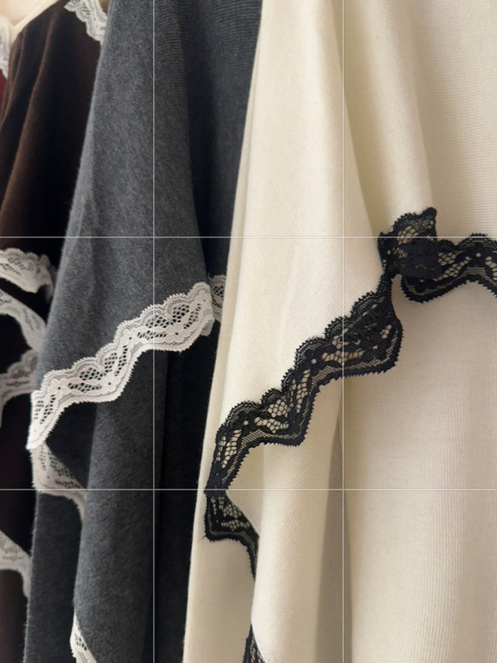 【tops】レースドッキングニットトップス Q9158