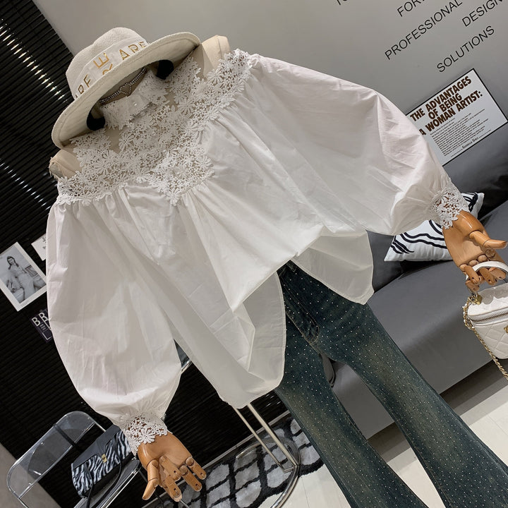 【tops】カットワークシャツトップス　M24705