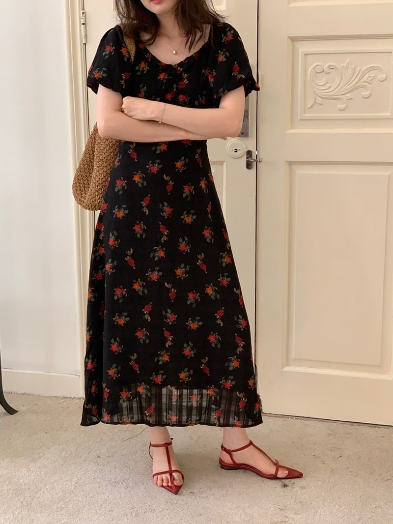 【dress】花柄ワンピース　M24465