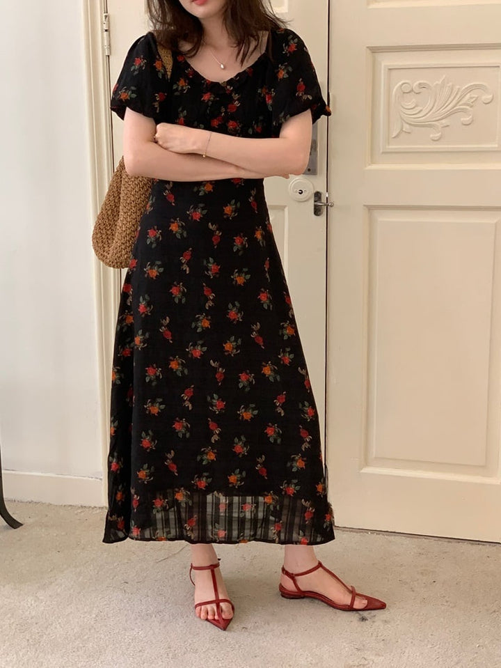 【dress】花柄ワンピース　M24465