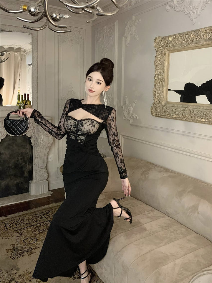 【dress】レースマーメイドワンピース　M26501