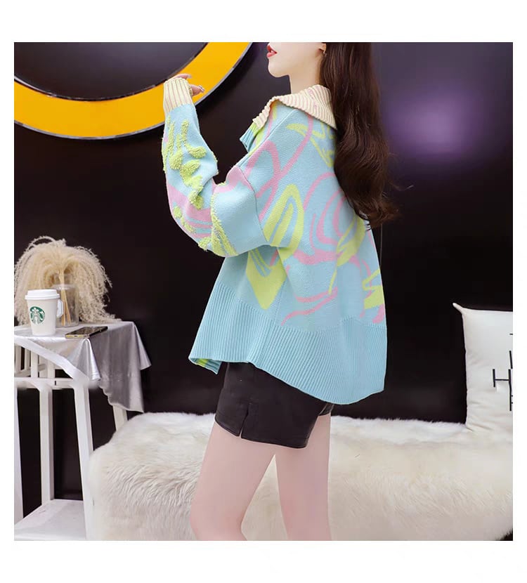 【outer】絶対欲しいスウィート配色カーディガン　M17544