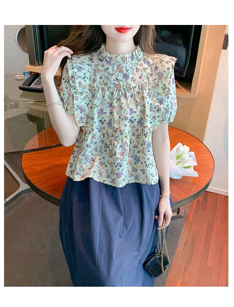 【set】人気を独占中 2点セット花柄シャツトップス+スカート　M17084