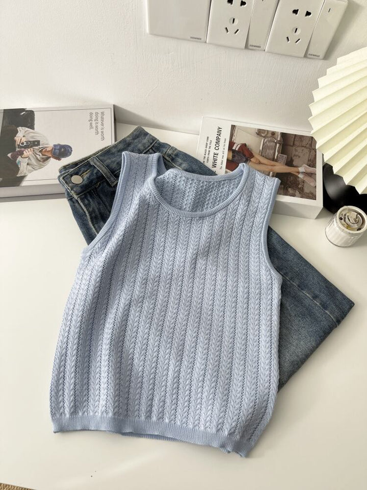 【tops】ニットノースリーブトップス　M29941