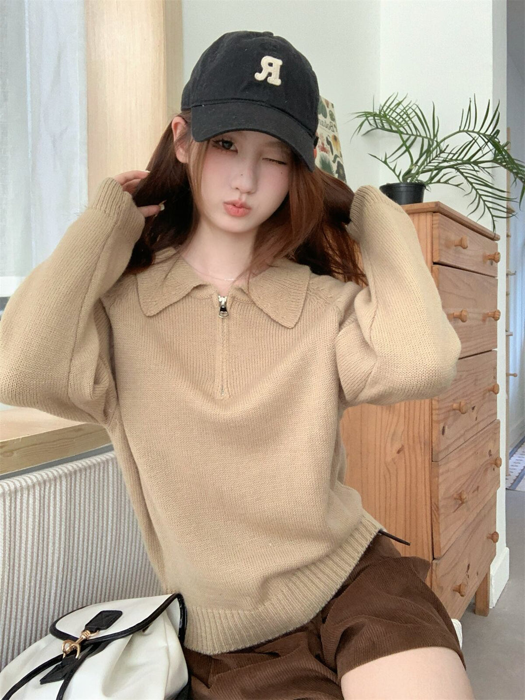 【tops】ファスナーニットセーター　M27061