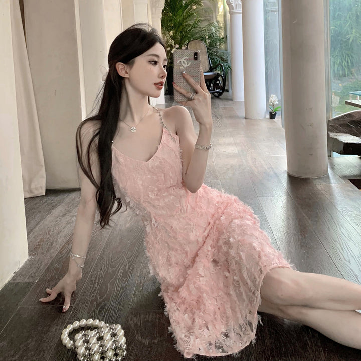 【dress】細身効果抜群♪スウィートキャミワンピース　M16927