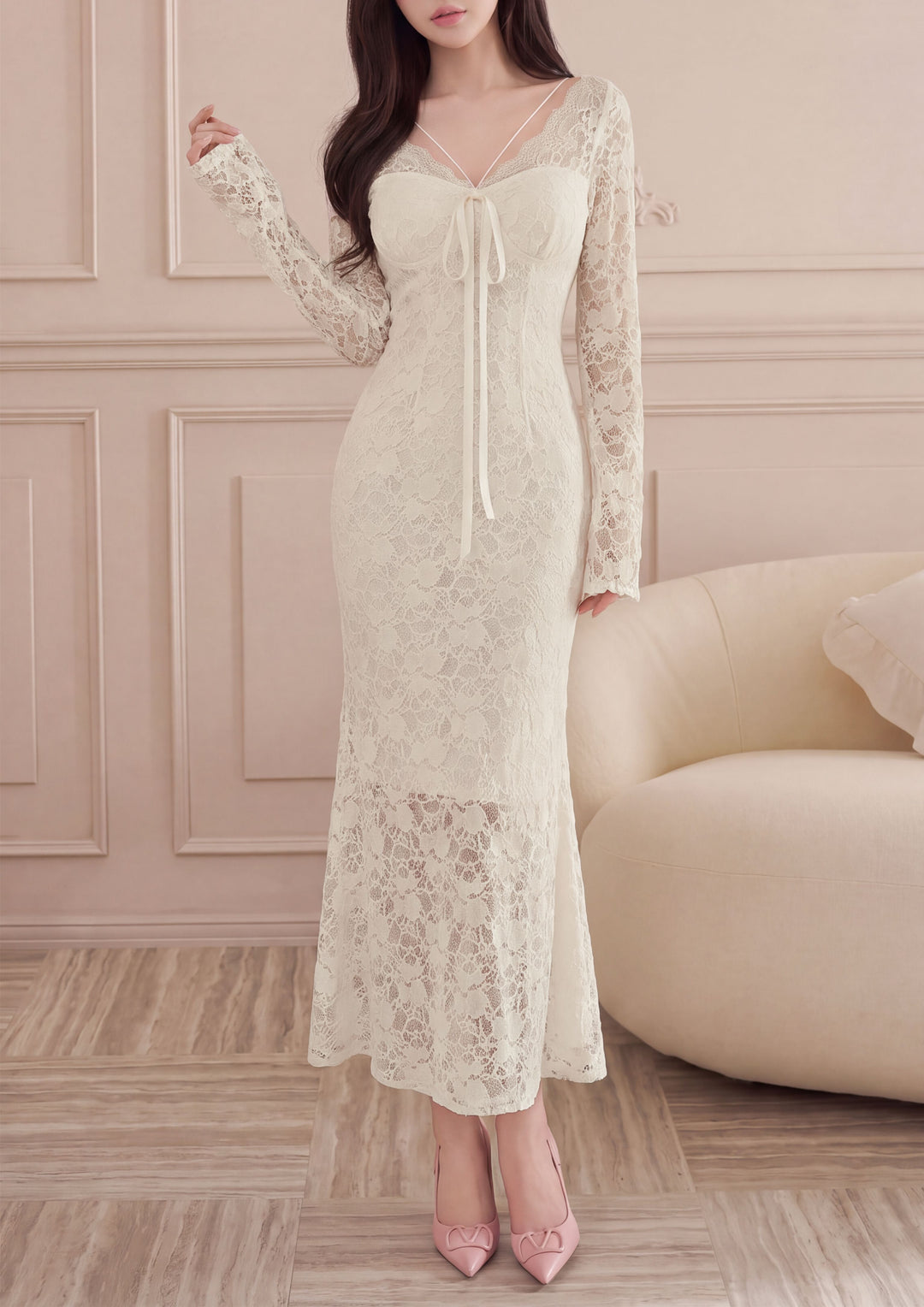 【dress】レースマーメイドワンピース   N3847