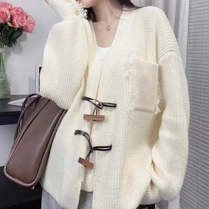 【outer】Vネックニットカーデ　M25668