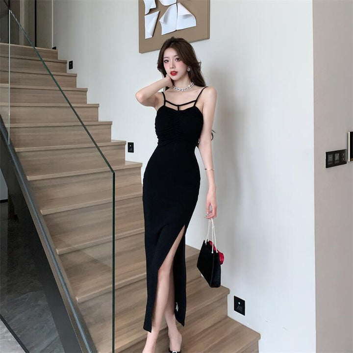 【dress】細身効果抜群♪スリットキャミソールワンピース　M17184