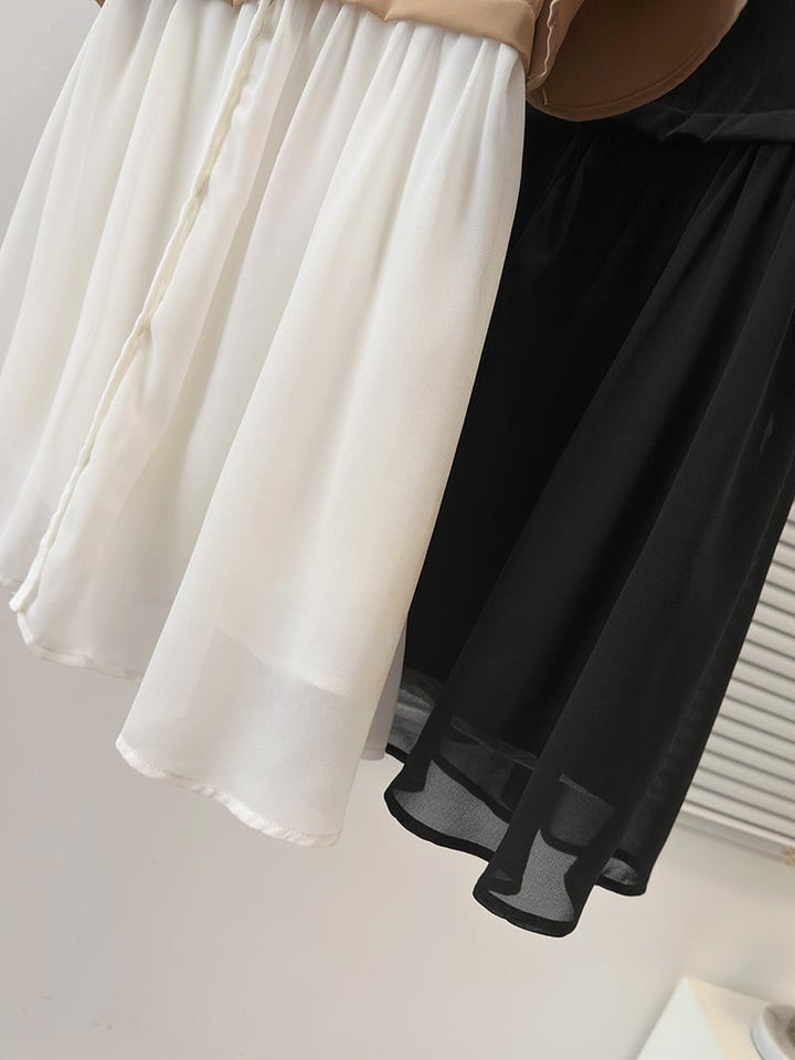 【dress】韓国系超人気切り替えシャツワンピースゆったり　M16780