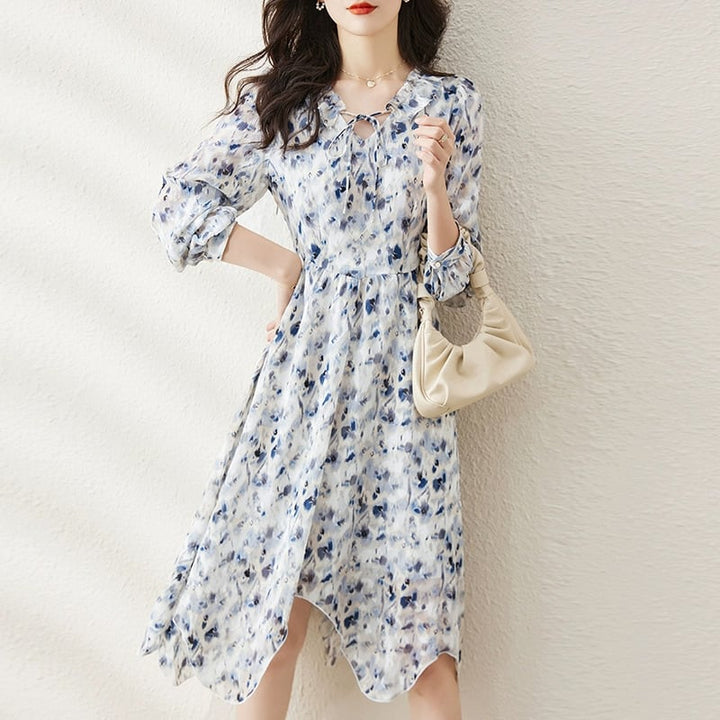 【dress】人気を独占中 エレガントプリントワンピース　M17385