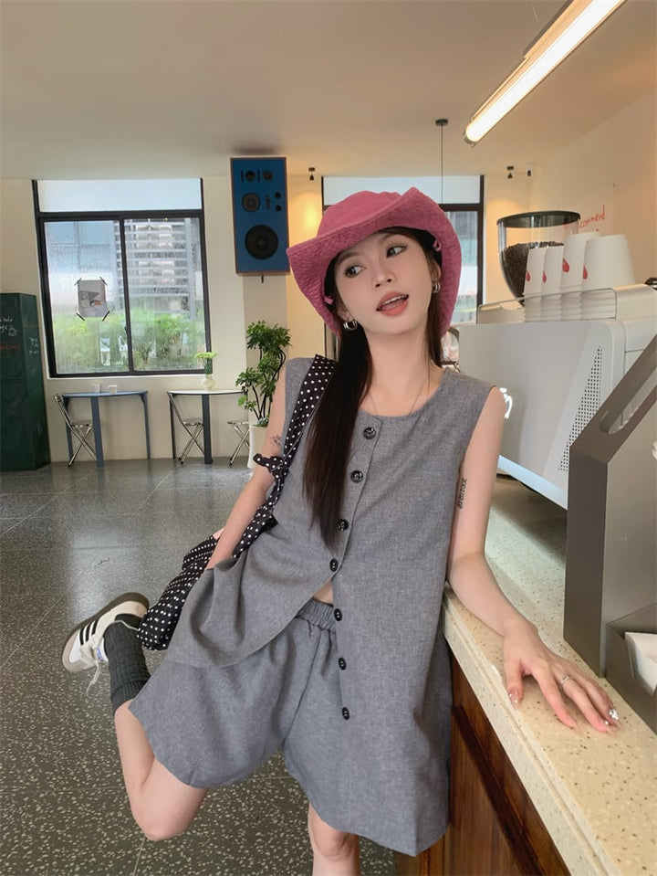 【set】ジレ×ショートパンツセット　M24526