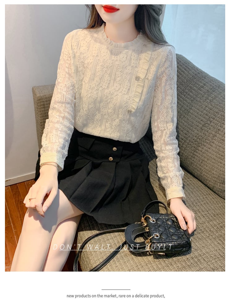 【tops】柔らかくて優しい印象レースシャツトップス　M17342