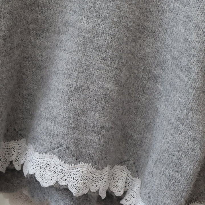 【tops】レース切り替えニットセーター　M27292