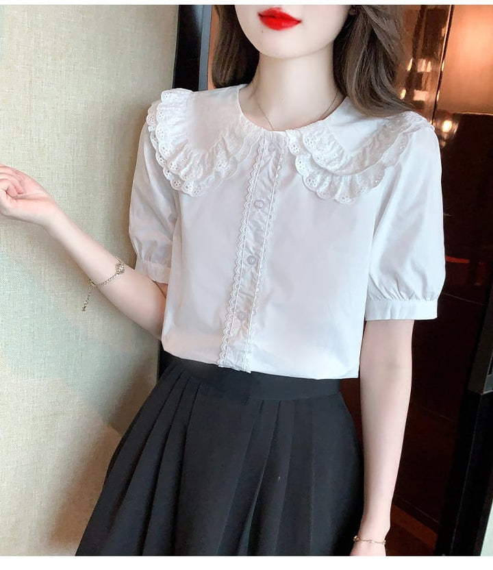 【tops】気質満点大人可愛いスウィートシャツトップス　M17395