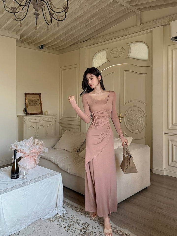 【dress】クロスデザインロングワンピース Q6908