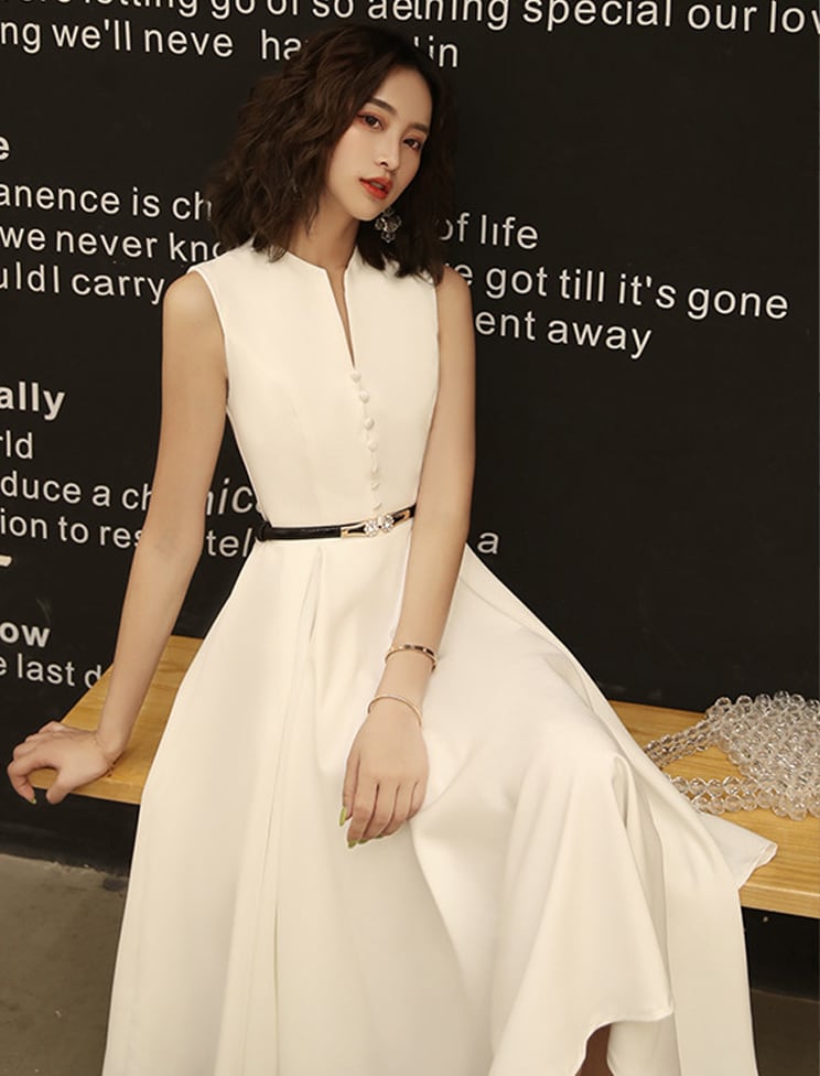 【dress】ノースリーブAラインロングフレアワンピース Q8438