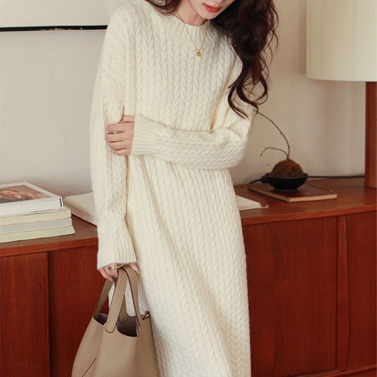 【dress】無地ニットワンピース　M17968