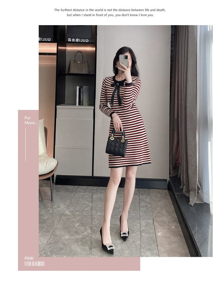 【dress】ボーダー柄ワンピース　M25482
