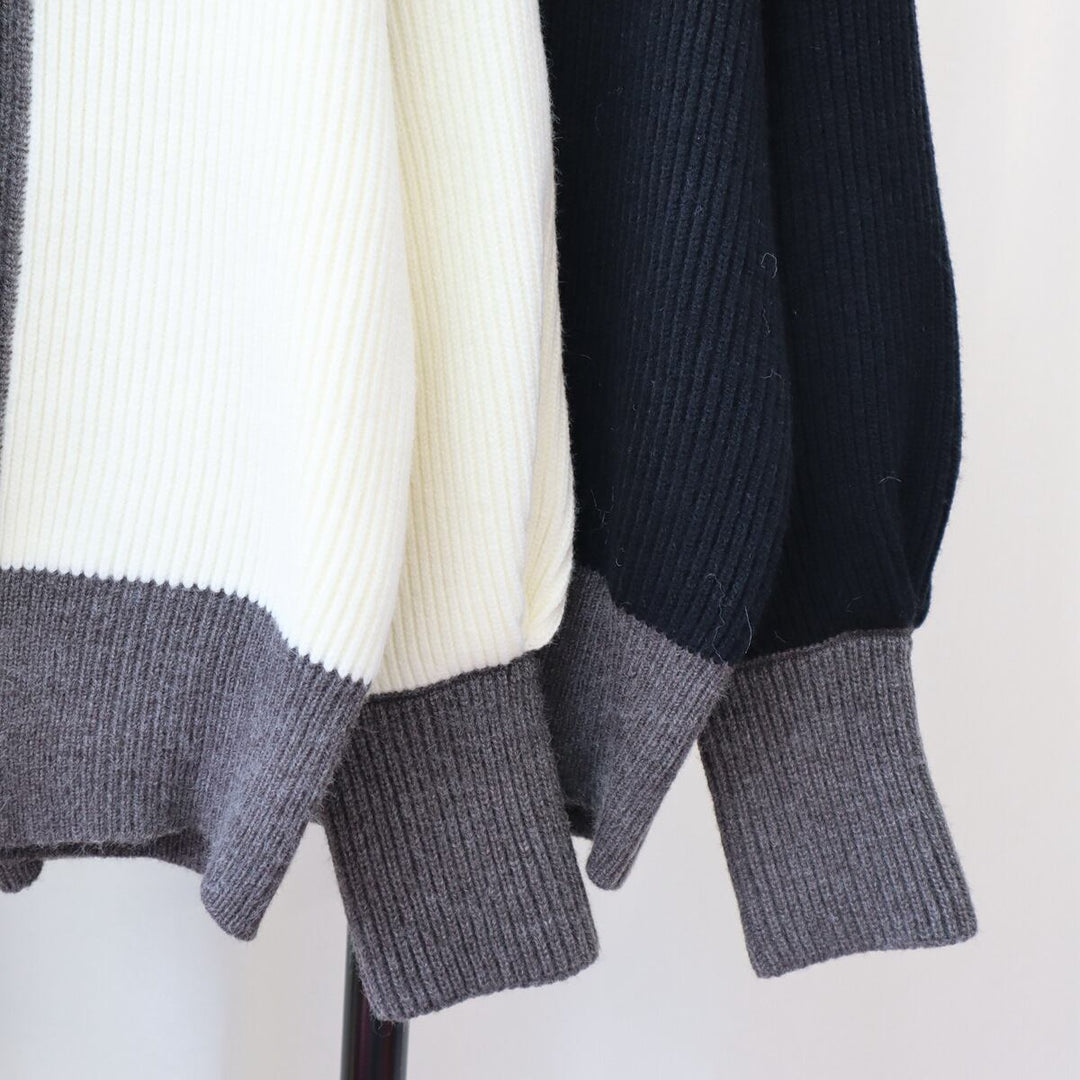 【outer】配色ニットカーデ　M18613