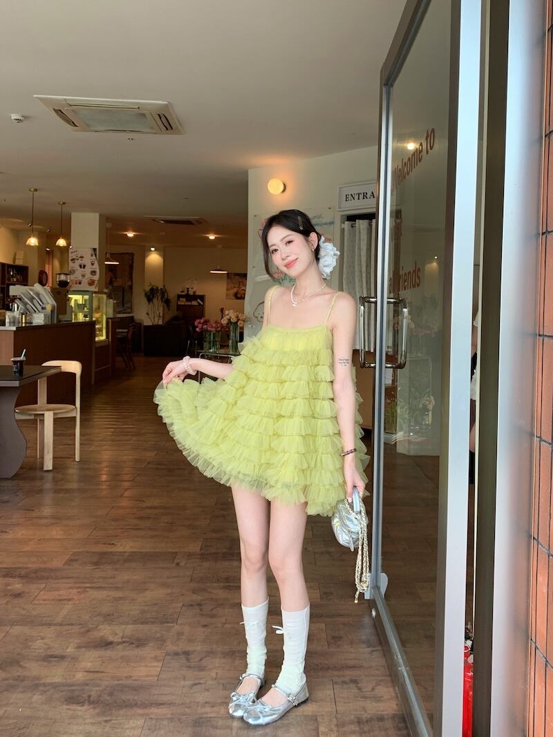 【dress】チュールコンビキャミワンピース　M29848