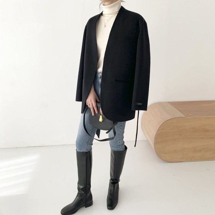 【outer】Vネックチェスターコート　M19078