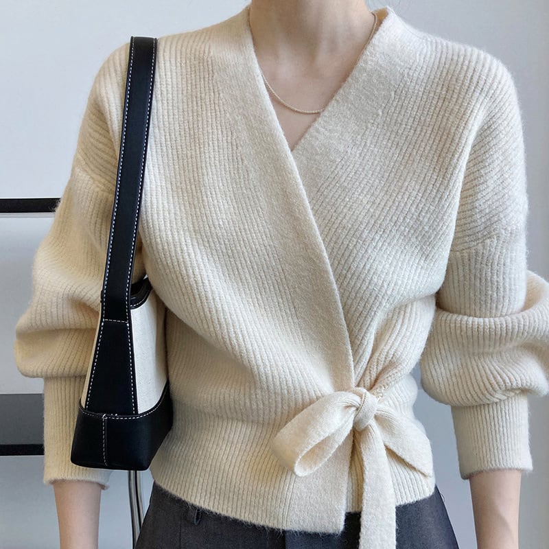 【tops】カシュクールニットセーター　M17866