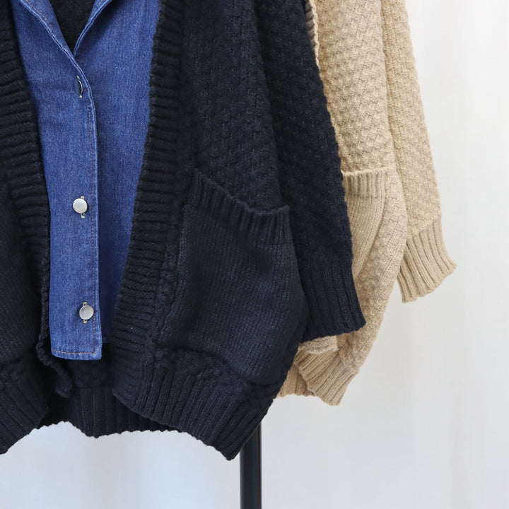【outer】デニムドッキングニットカーデ　M18073